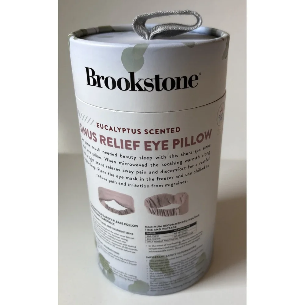 Brookstone Sinus Relief Eye Pillow Eucalyptus Scented Hot & Cold Therapy (HN)